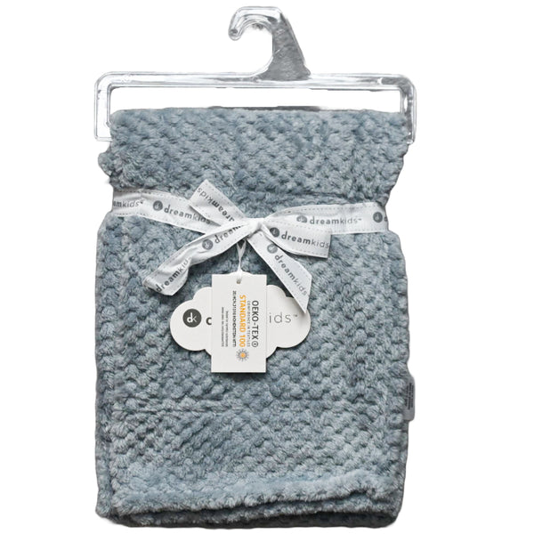 30"x40" GREY FLANNEL POPCORN BLANKET C/P 24