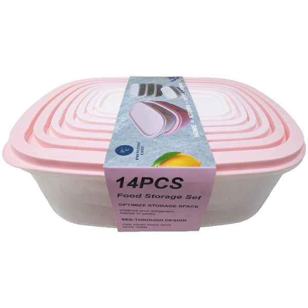7pk Pnk Rect Food Storage Set C/P 12 Phantom Chef