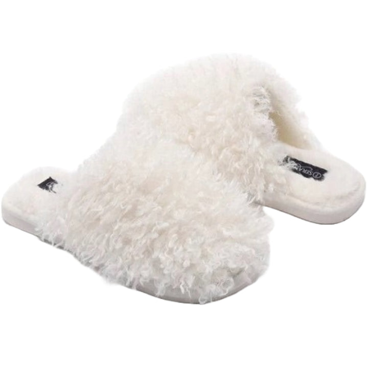 WHITE LADIES SLIPPERS SIZE 8 C/P 18