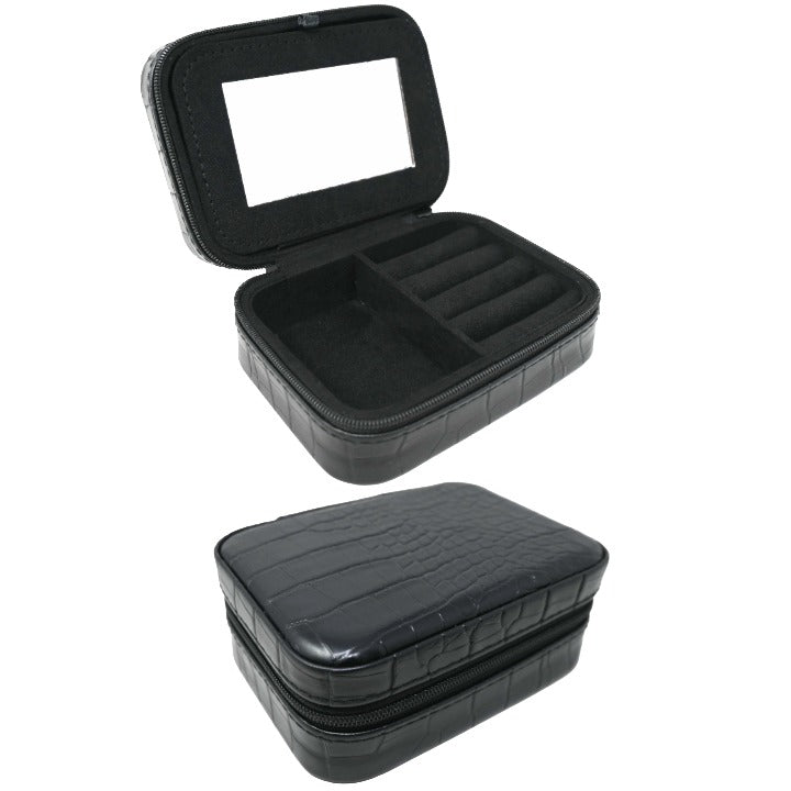 3x5 Blk Croc Jewelry Organizer C/P 90 LESA MICHELE Jewelry Box