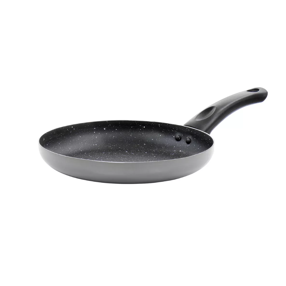 9.5" SILVER ALUMINUM OSTER LUNETA FRY PAN W/BAKELITE HANDLE (NON-STICK, 2.0mm) C/P 12