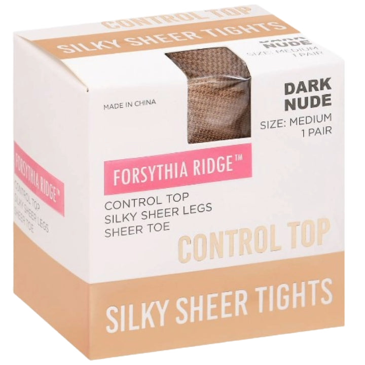 1pk MED. LADIES M.NUDE SHEER TIGHTS W/CONTROL TOP C/P 36