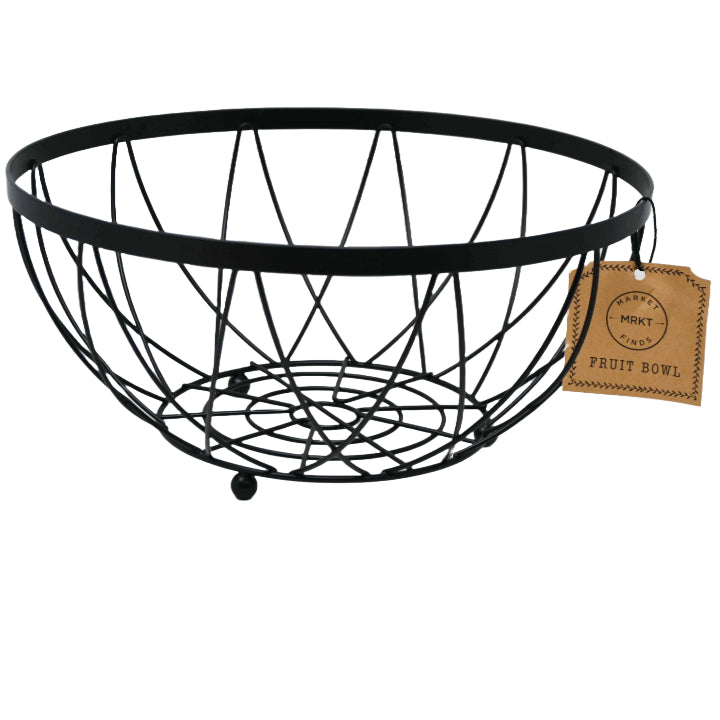 Matte Black Geo Pattern Fruit Bowl C/P 24