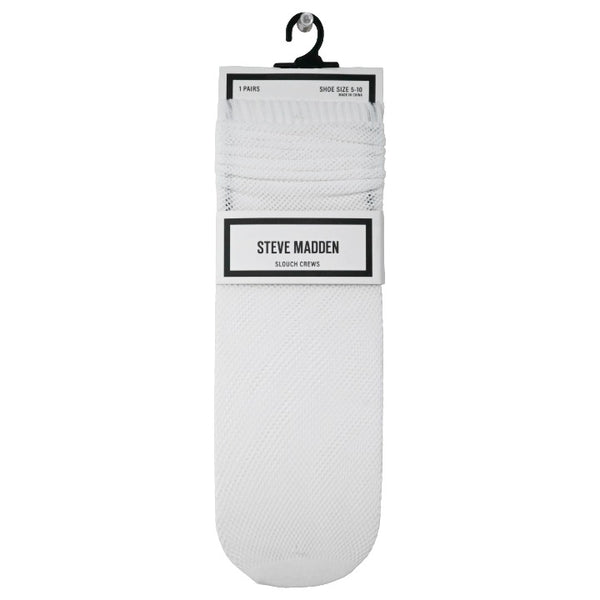 Wht Slouch Socks C/P 48 Steve Madden