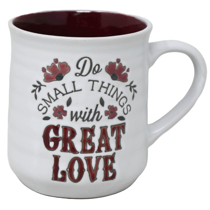 18oz SPECKLE MAROON SMALL THINGS GREAT LOVE MUG C/P 24