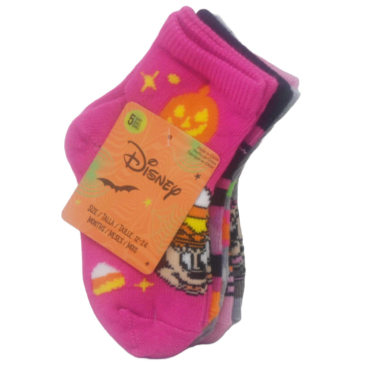 5pk 12-24m MINNIE MOUSE BOO QTR SOCKS C/P 60