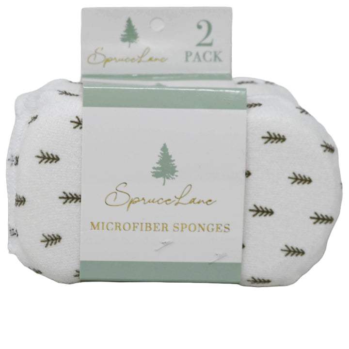 2pk White with Blue Snowflake Printed Sponges C/P 24