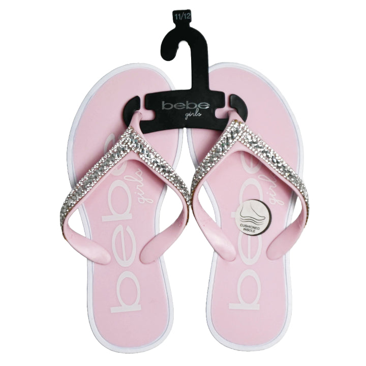 BEBE BLUSH GIRLS PCU SANDAL W/RHINESTONE DETAIL C/P 12