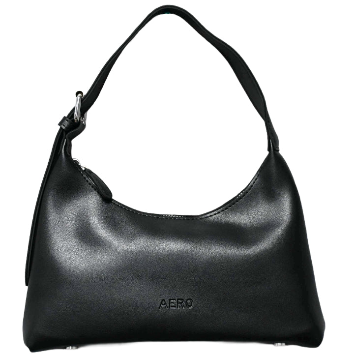 BLACK SHORT SHOULDER BAG W/ELONGATED STRAP AEROPOSTALE C/P 24