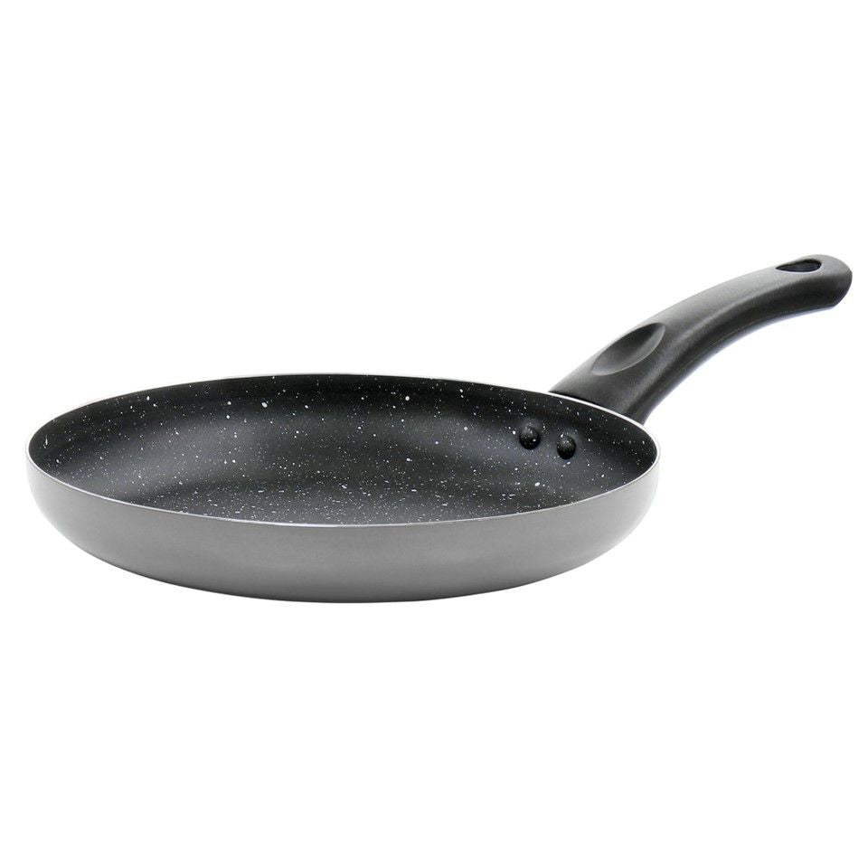 8" SILVER ALUMINUM OSTER LUNETA FRY PAN W/BAKELITE HANDLE (NON-STICK, 2.0mm) C/P 12