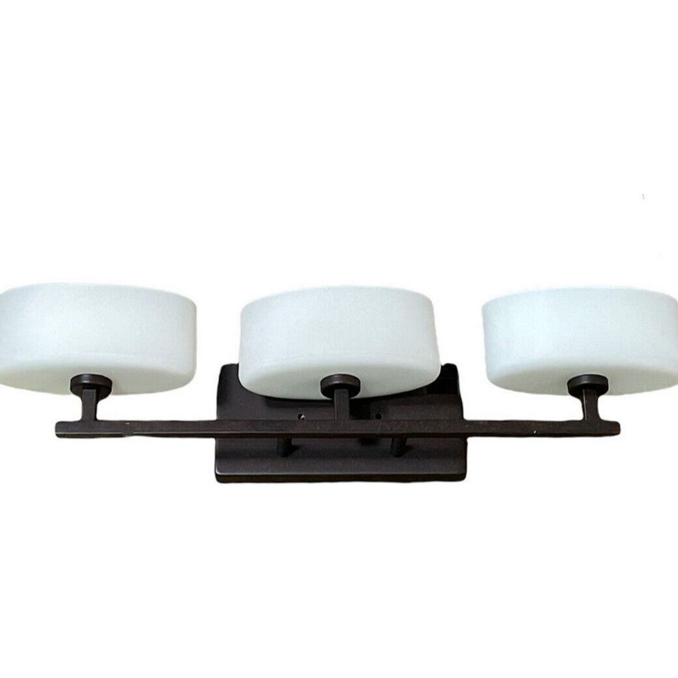 24" PORTFOLIO 3-LIGHT VANITY WALL LIGHT C/P 1,BROWN BOX WITH COLOR LABEL