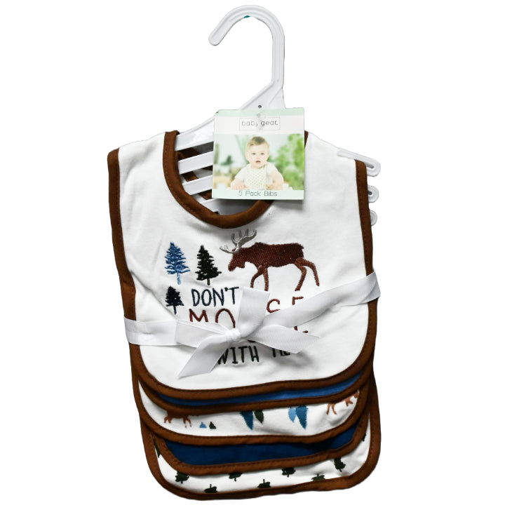 5pk MOOSE MULTICOLOR BIBS C/P 72
