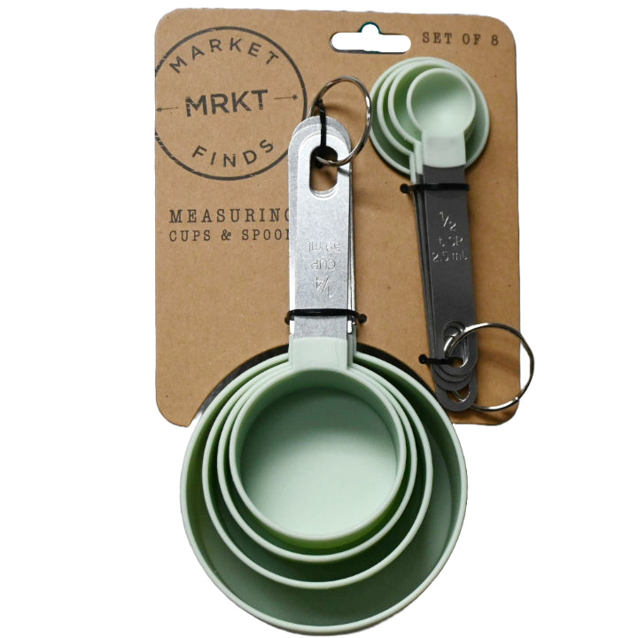 8pc GREEN MEASURING SPOON/CUP SET C/P 96