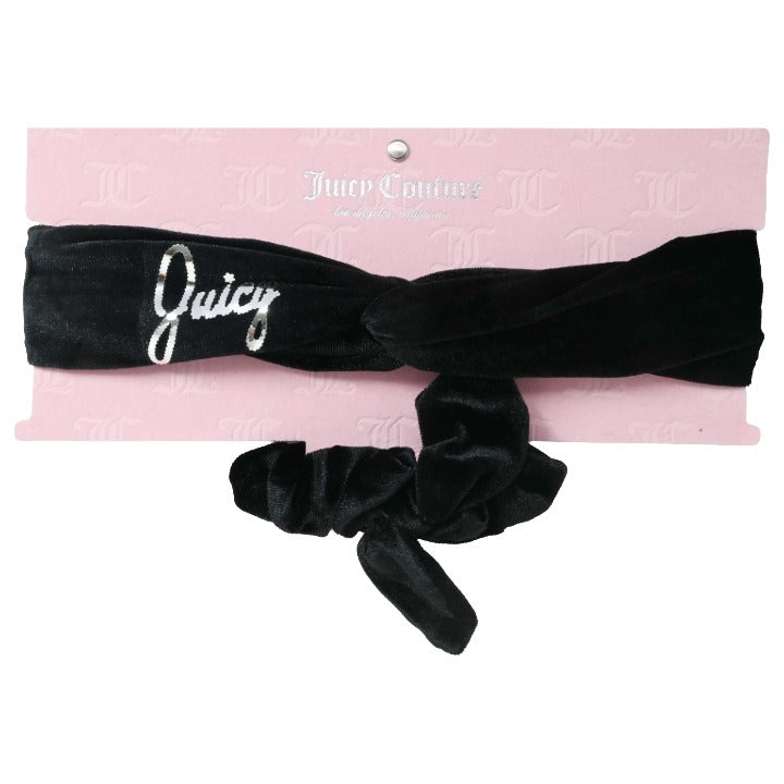 2pc Blk Velvet Headband Scrunchie Set C/P 108 Inner Bag 36 Juicy Couture