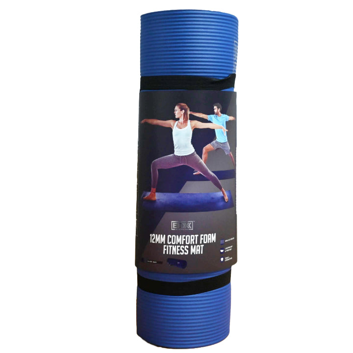 12mm NAVY THICK EXERCISE MAT WITH CARRYING STRAP C/P 6