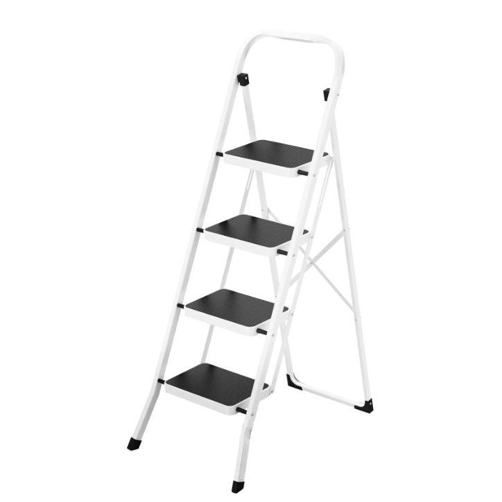 White 4-Step Ladder Folding w/Handle (No UPC) HB Tower C/P 1