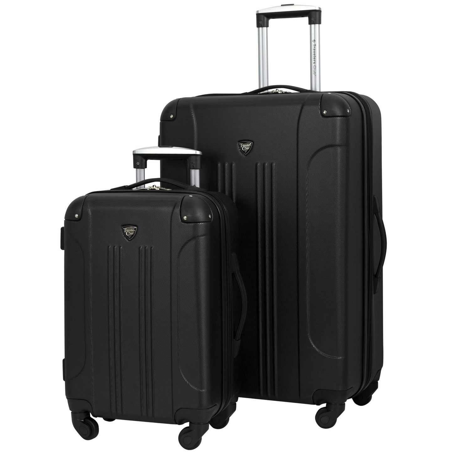 2pc 20"+28" TRAVELERS CLUB BLACK LUGGAGE SET C/P 1