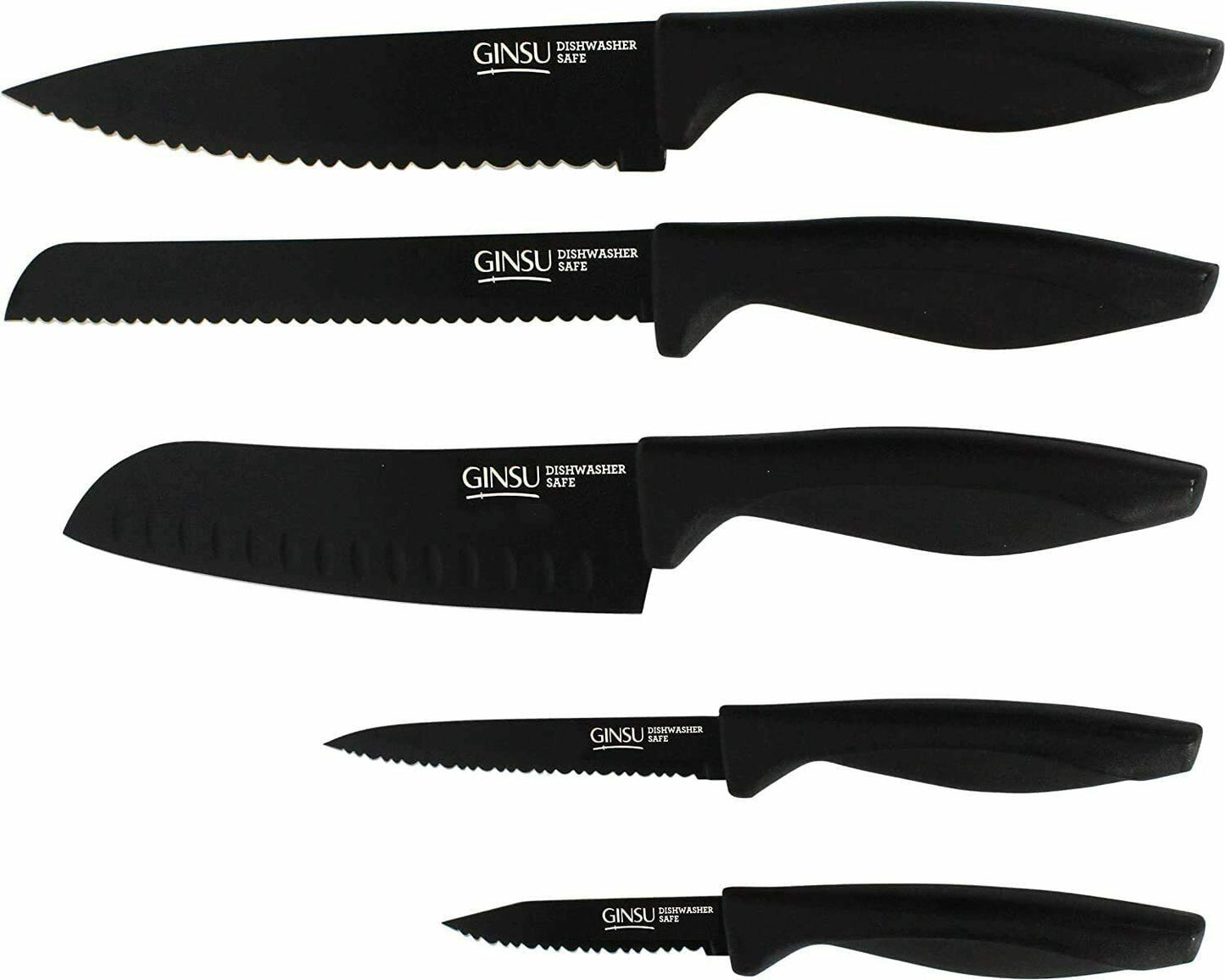 GINSU Daku 5pc BLACK COATED PREP KNIFE SET C/P 24