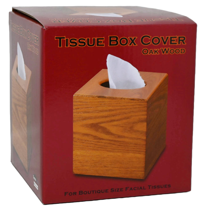 SMALL OAK WOOD TISSUE BOX COVER C/P 18