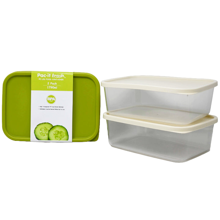 2pc 1790ml FOOD STORAGE CONTAINER SET PAC-IT FRESH C/P 48