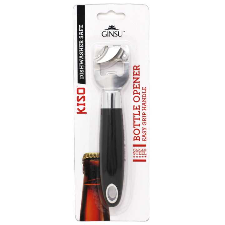 GINSU BOTTLE OPENER WITH BLACK EMBOSSED HANDLE C/P 48