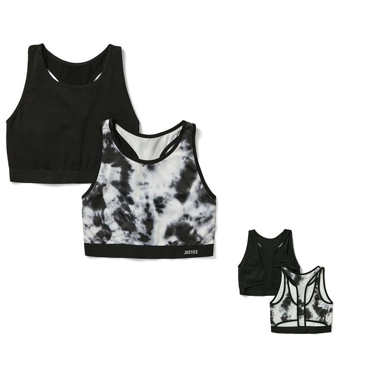 Girls Sz 28 2pk Sports Bra Set C/P 24 Justice