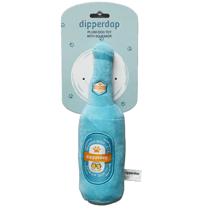 DOG BEER BOTTLE SQUEAKY PLUSH TOY C/P 50