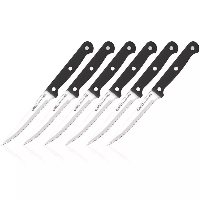 GINSU Kiso 6pc Black Steak Knife Set C/P 24