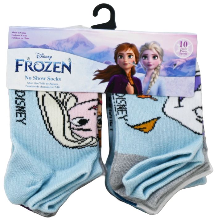 10pk FROZEN 2 TOGETHER NS SOCKS SIZE 4-6 C/P 60