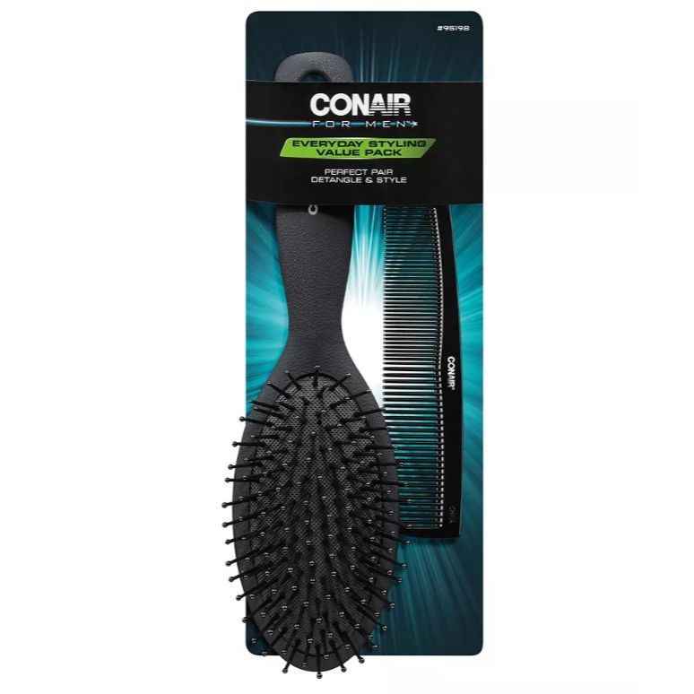 CONAIR MEN COMB/HAIR BRUSH SET C/P 24