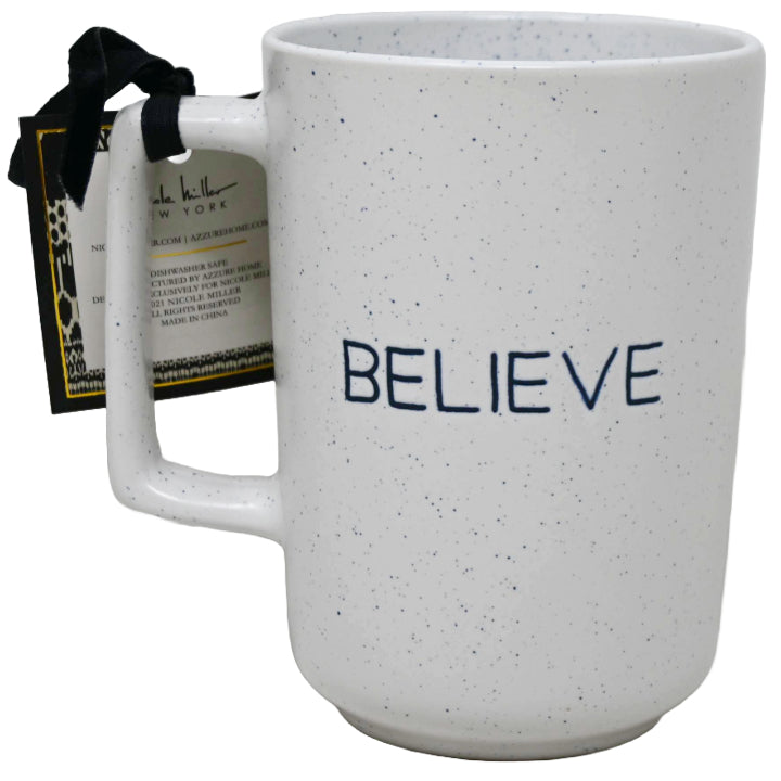 Tall Mug with Debossed "Believe" Nicole Miller C/P 36