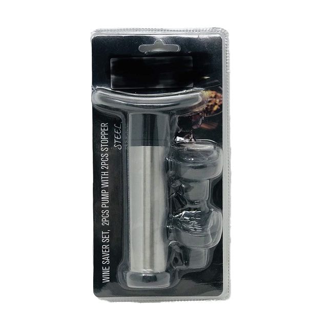 WINE SAVER SET, 2PC PUMP W 2 STO C/P 24
