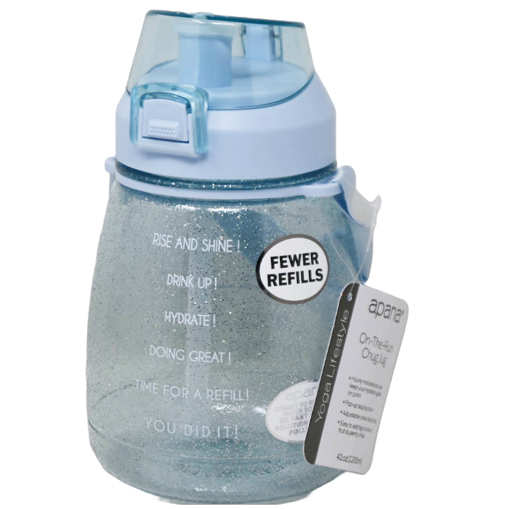 41oz ATHENIAN BLUE ON-THE-GO DETOX BOTTLE W/CROSSBODY STRAP APANA C/P 36