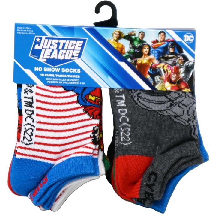 10pk JUSTICE LEAGUE WE ARE JUSTICE NS SOCKS SIZE 4-6 C/P 60