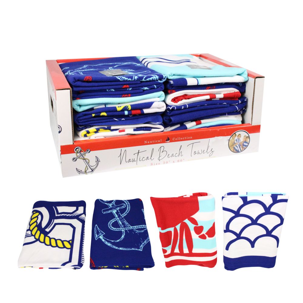 30"x60" NORDIC PRINTED ASSORTED BEACH TOWEL C/P 48