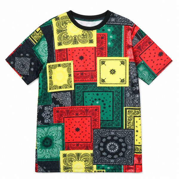 Blk Red Grn SS Bandana Tee C/P 60 Drill Clothing Co.