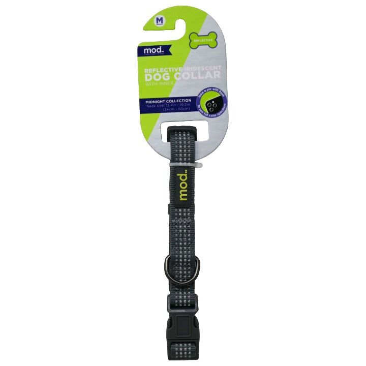 DOG REFLECTIVE COLLAR GREY C/P 72 MOD