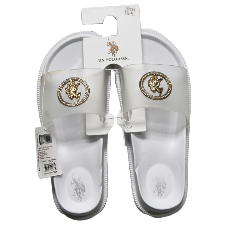 U.S. POLO ASSN. LADIES WHT/CLEAR SANDALS C/P 24