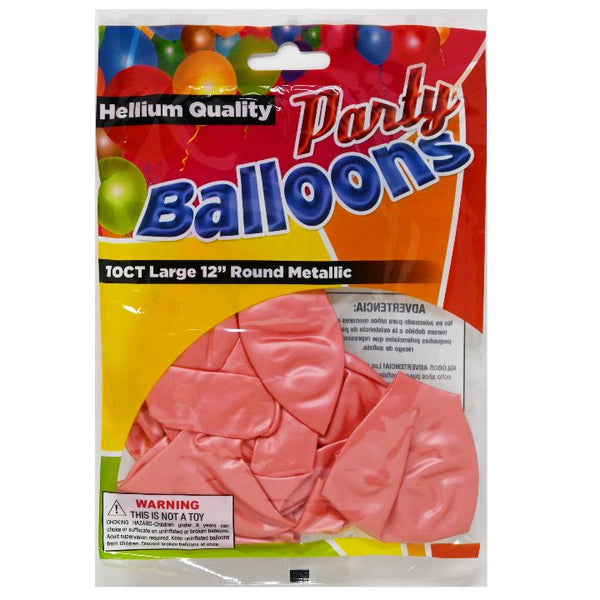 10ct HELIUM QUALITY METALLIC ROSE GOLD PARTY BALLOONS C/P 48