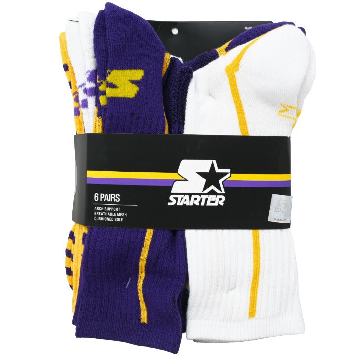 6pk Mens P/G/W Asst Athl Stadium Crew Socks C/P 24 STARTER