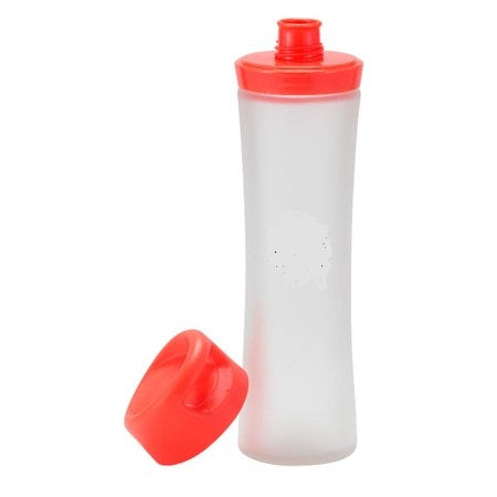 20oz BORCILICATE GLASS WATER BOTTLE W/RED LID C/P 24