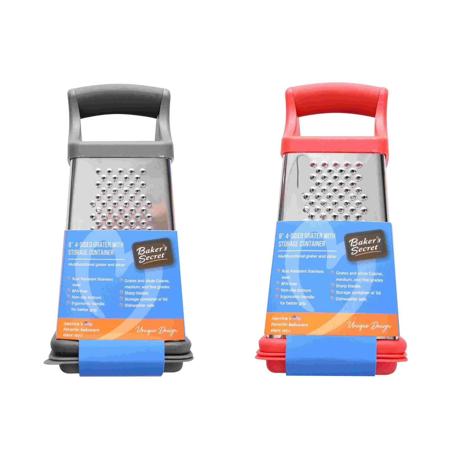 Baker's Secret 4-Side Stainless Steel Grater C/P 12