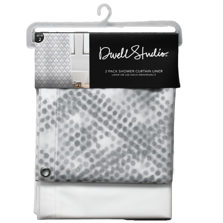 2pc 72" x 72" PEVA Shower Liner wMetal Grommets and Weighed Magnetic Hem C/P 12