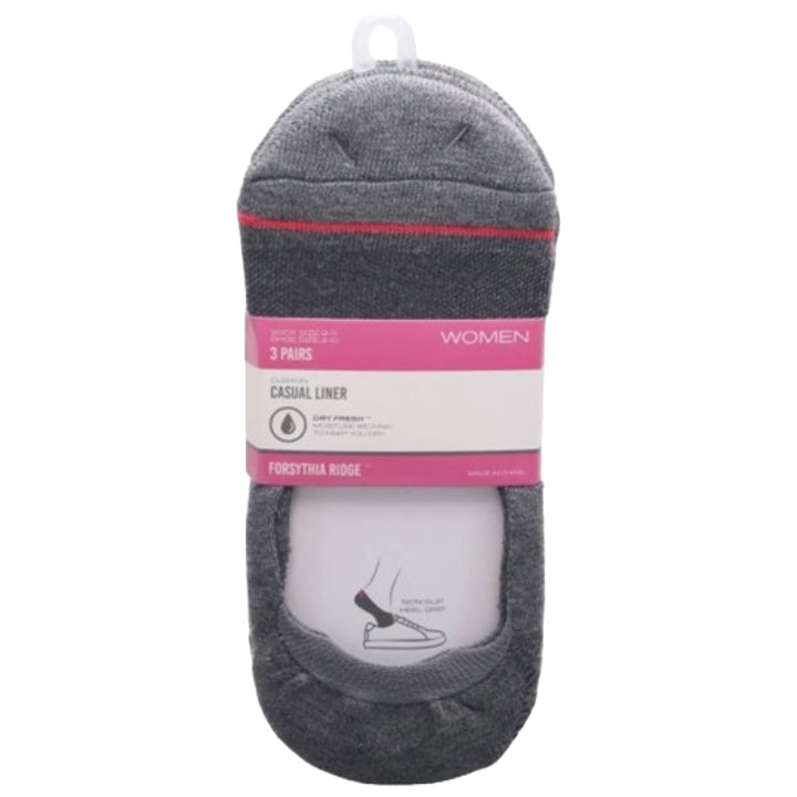 3pk LADIES GREY CASUAL CUSHION LINERS SIZE 9-11 C/P 36