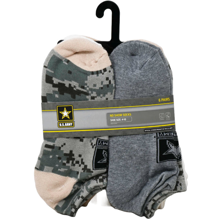 6pk WOMEN ARMY DIGI CAMO HC NS SOCKS SIZE 9-11 C/P 60