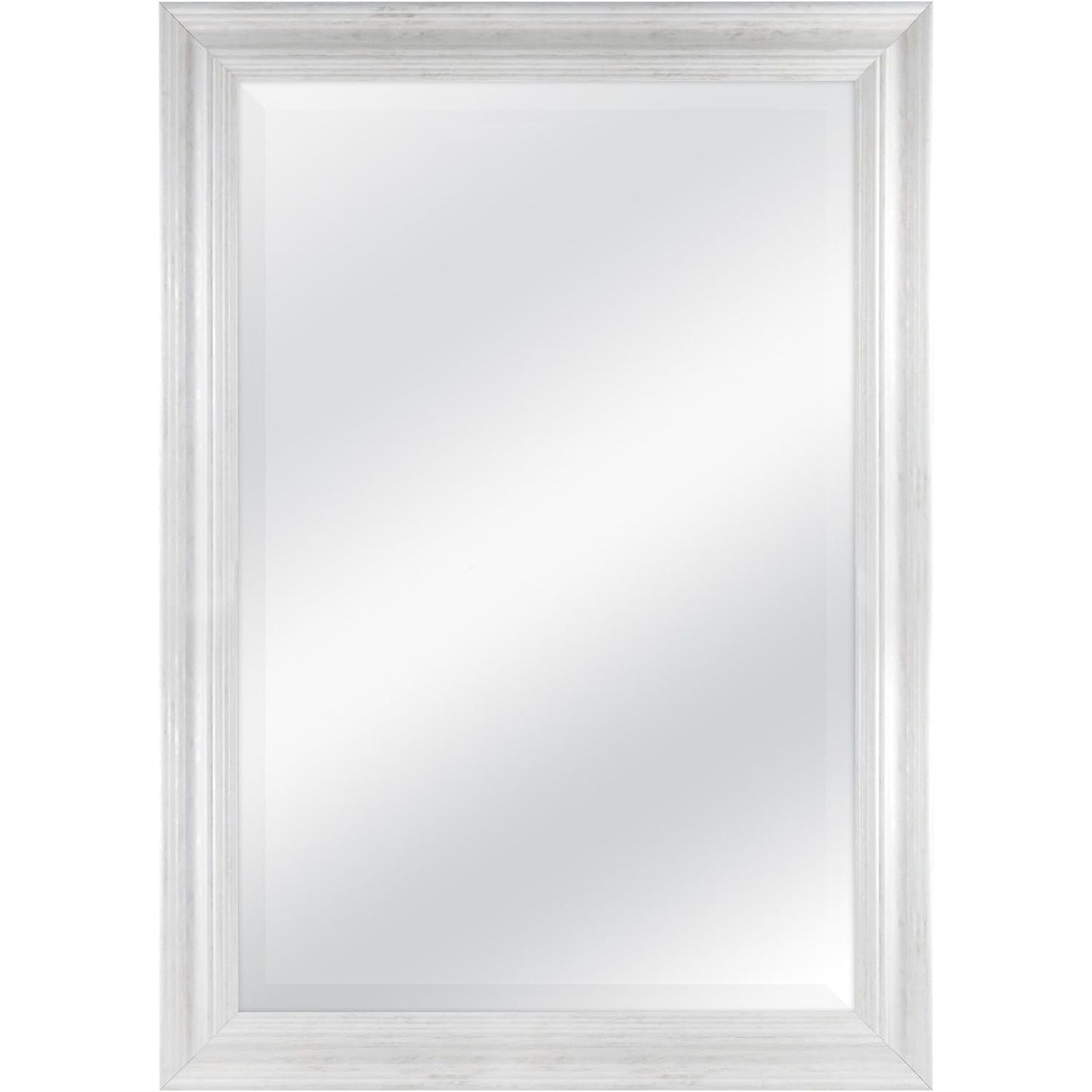 29.5X41.5" WHT WASH NORMANDY MIRROR C/P 1