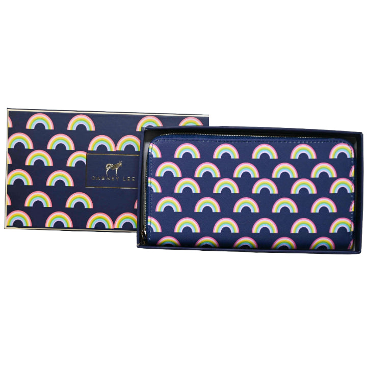*OUTSIDE OF CA* LRG RAINBOW PRINT ZIPPER WALLET IN GIFT BOX C/P 40