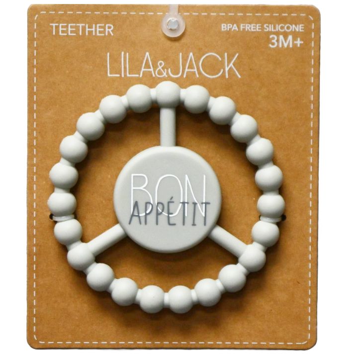 1pc Silicone Peace Teether - Gray "Bon Apetite" C/P 100