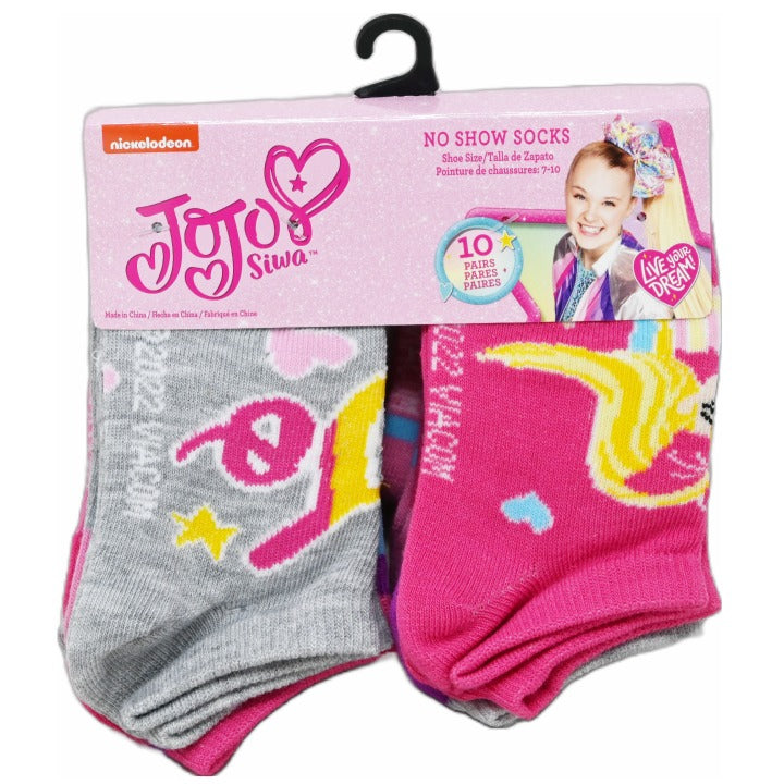 10pk JOJO SIWA BE YOU NS SOCKS SIZE 4-6 C/P 60