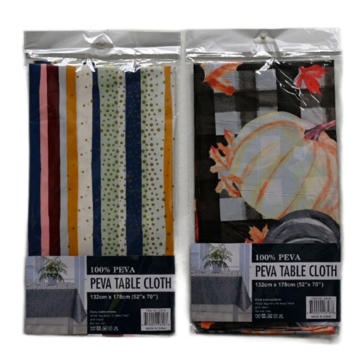 52"x70" ASST DISPOSABLE PE TABLECOVER C/P 72